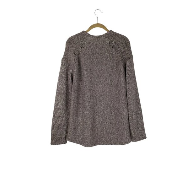 Helmut Lang Alpaca Blend Sweater Taupe Brown Crew Neck High Low Hem Size Large - Picture 2 of 8